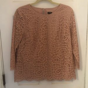 J.Crew Raindrop Lace 3/4 sleeved Top